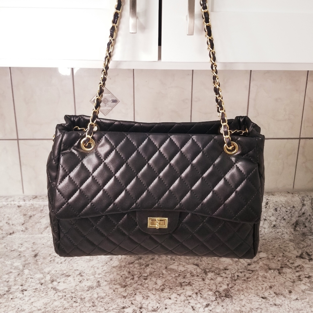 Medium Quilted Texture Leather Shoulder Bag